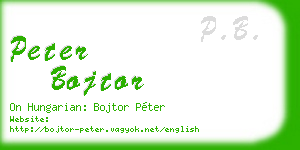peter bojtor business card