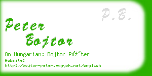 peter bojtor business card